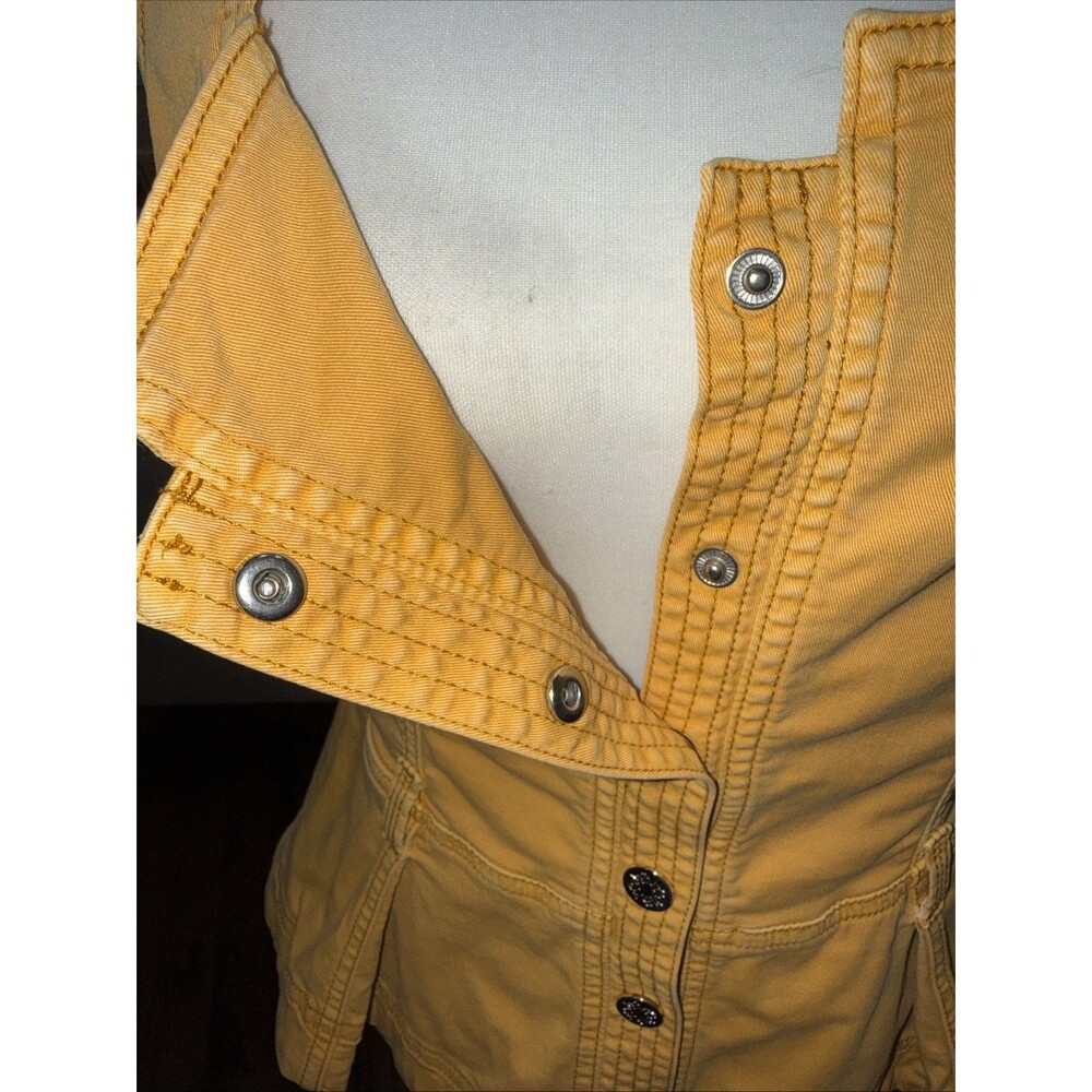 WHBM White House Black Market Yellow Tailored Twill Peplum Vest Tank Top Snaps 6 - Picture 5 of 10